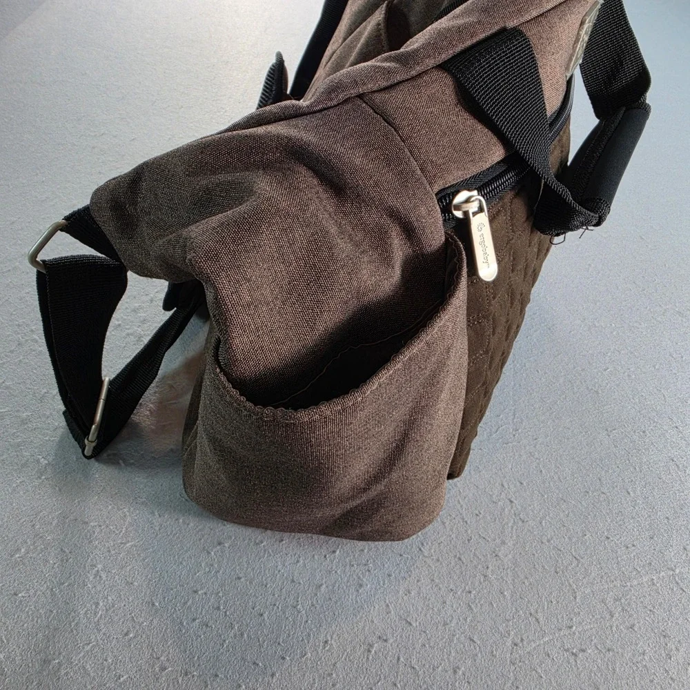 Ergobaby Diaper Bag Messenger Brown Quilted Shoulder Bag Travel Tote